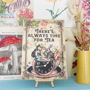 Time for Tea Alice in Wonderland Print Sign Home Decor