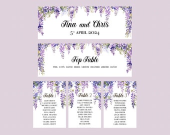 Wisteria Wedding Table planner Cards Seating Plan