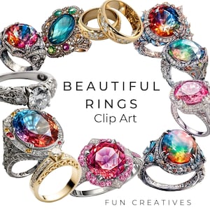 Clipart de anel, imagem de aliança de casamento, clipart de anel de diamante, clipes de anel de opala, imagens de gemas, estampas de anel, impressão de anel sob demanda, anéis de rubi, opalas