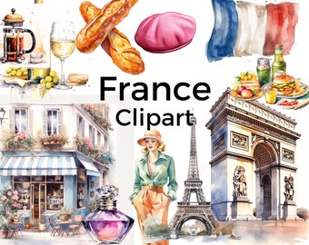 Clipart Français, clipart France, icônes de Paris, illustrations de la ville de Paris, illustrations de Paris, illustrations en Français, images France, France