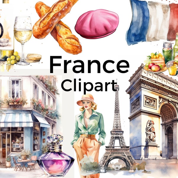 French Clipart, France Clip Art, Paris Icons, Paris city illustrations, Paris illustrations, French illustrations, Images France, France