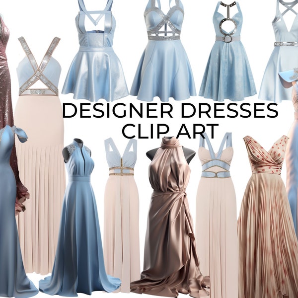 Designer dress Clipart, Designer Dresses Portfolio, Designer Ball Gown Ideas, Prom Gown idea, For dress Designers, Design portfolio, AI clip