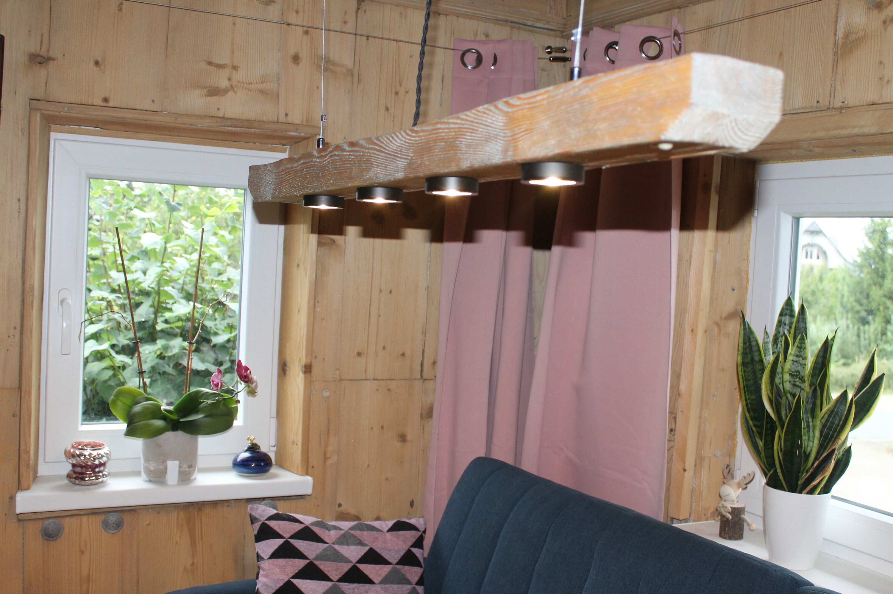New! Hanging lamp – old beam – beautifully crafted