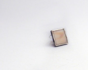 Wedding ring squared glass ivory color