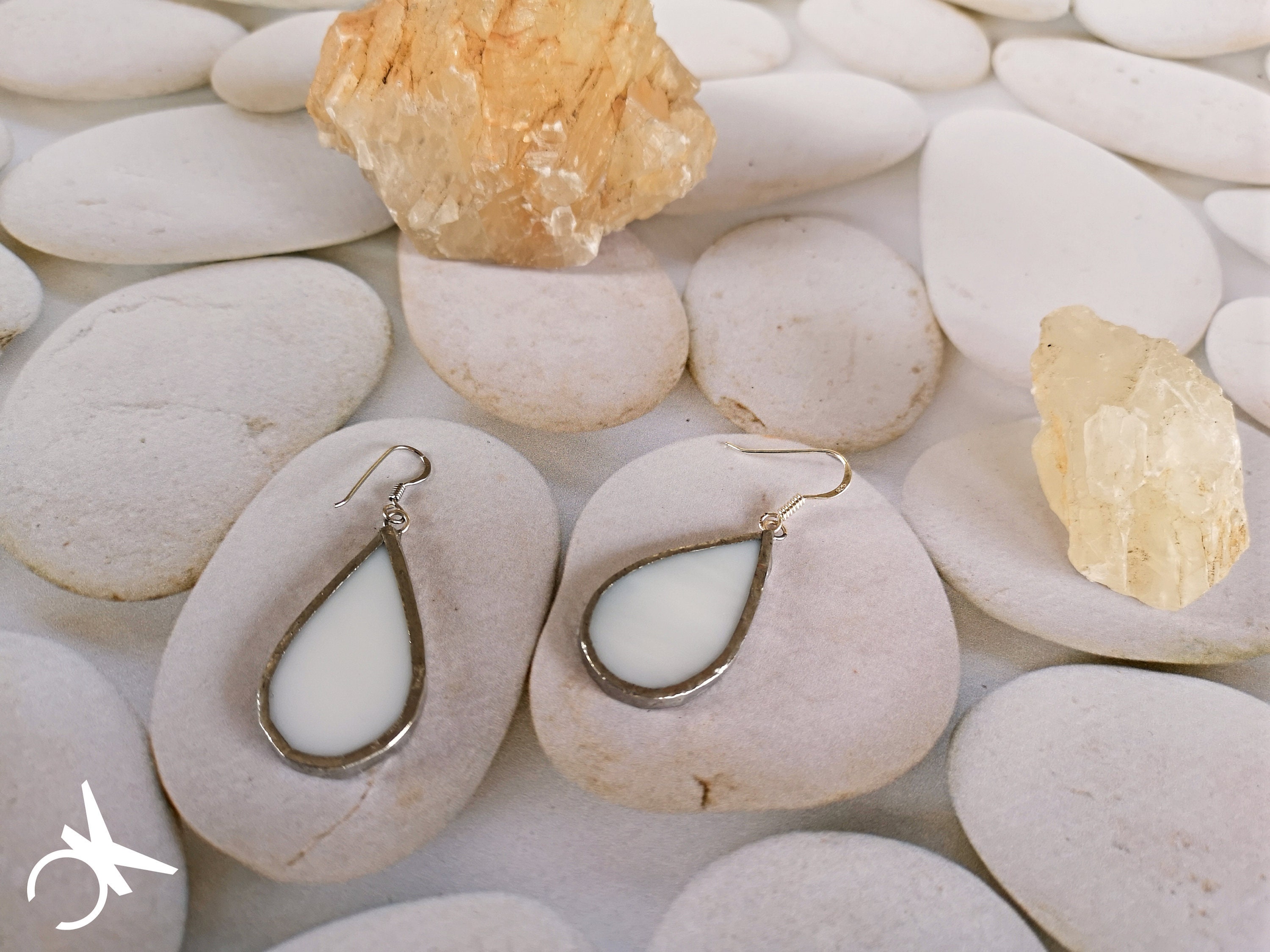 Orecchini A Goccia In Resina Blu Con Bianco, Regali Per Lei - Foto 7