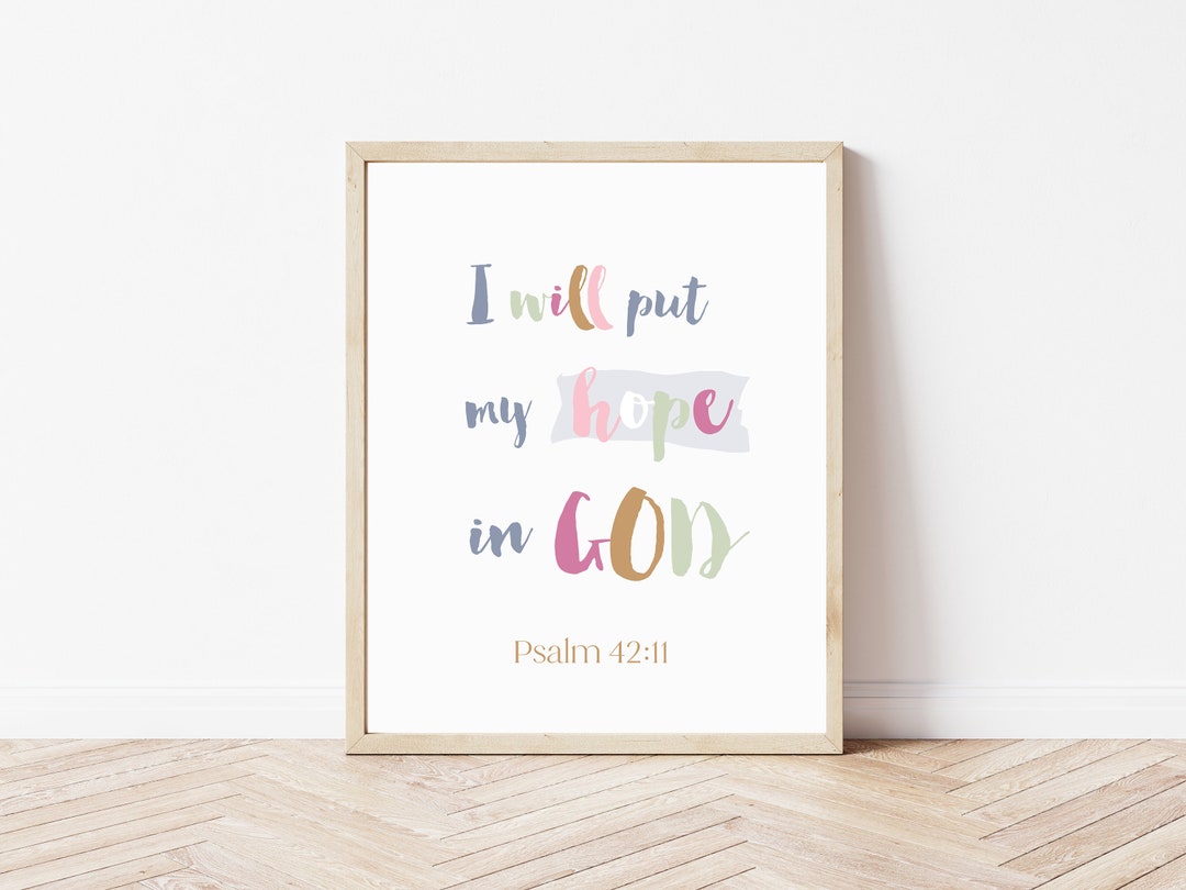 Psalm 42:11 Wall Art, Scripture Art, Bible Journaling, Bible Art, I ...