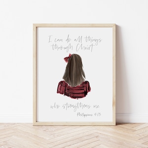 Philippians 4 13, Scripture Art, Bible Journaling, Bible Art, Philippians, I can do all things through Christ, Verse mapping, Verse Wall Art