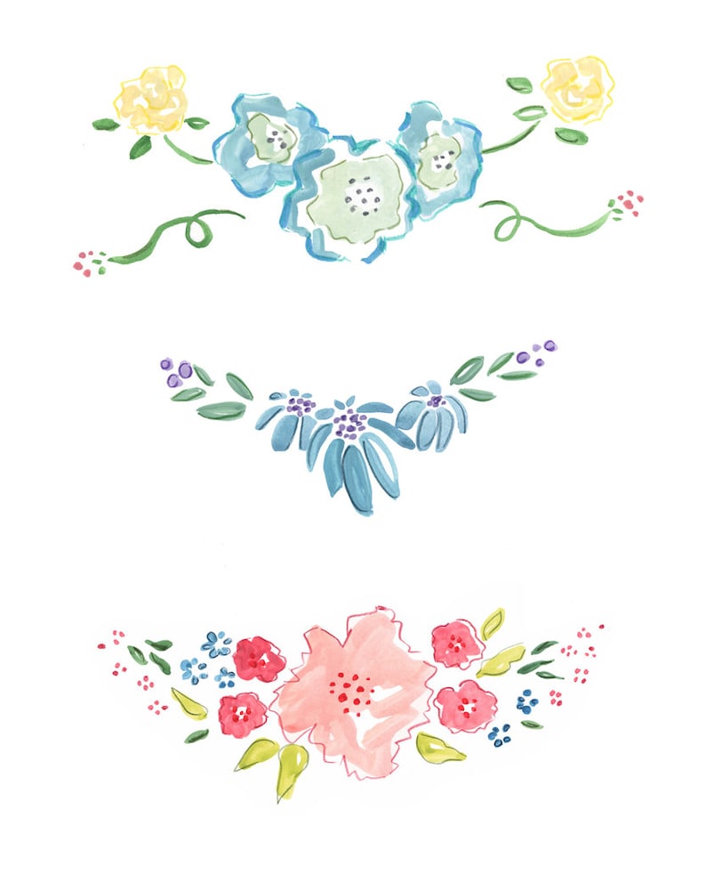 Floral Garlands Clip Art Flowers Clip Art Floral Clip Art Watercolor Flowers Watercolor Clip Art Flowers Watercolor Floral Banners