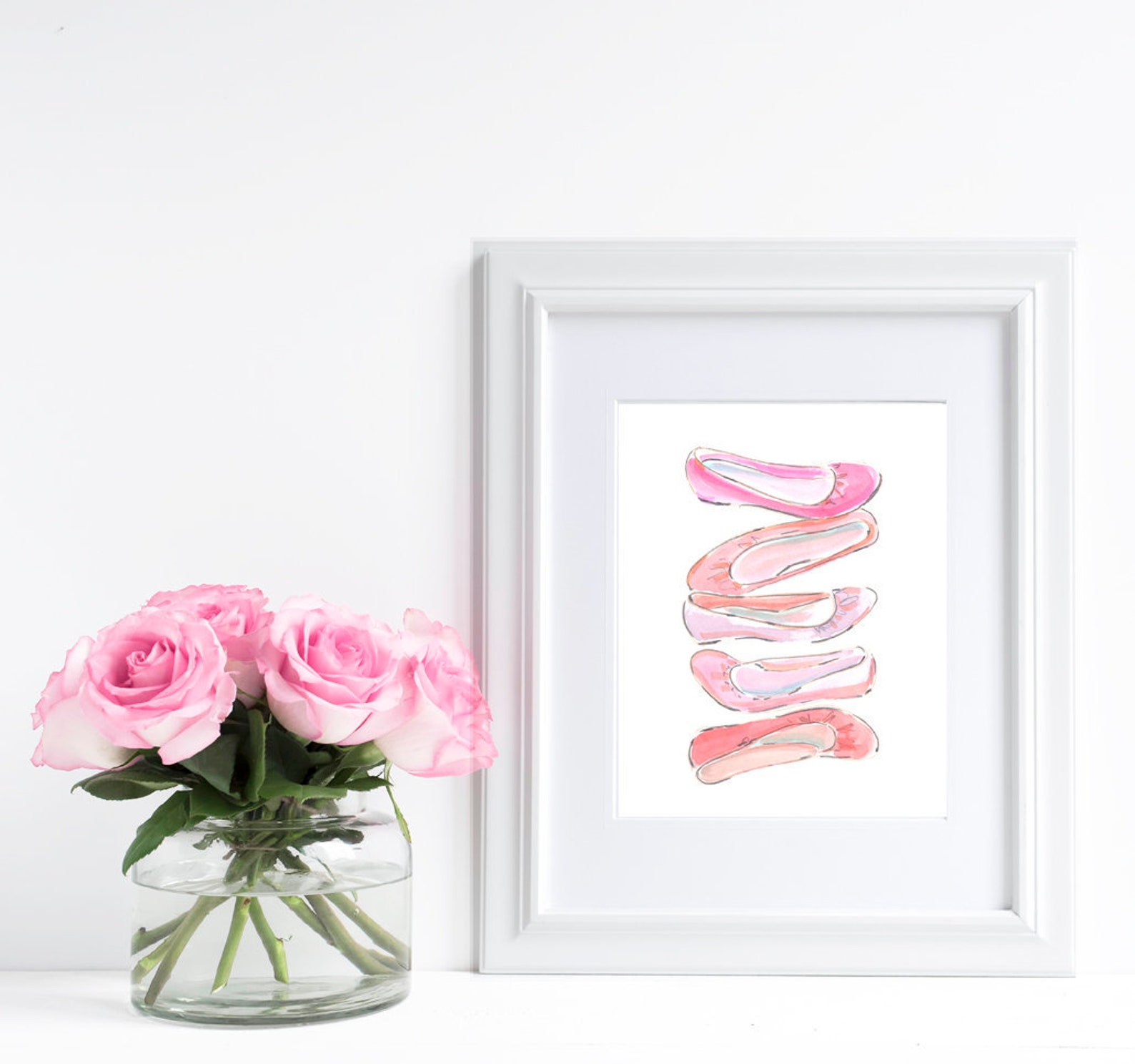 ballet flats print, fashion clip art, fashion print, ballet clip art, shoe clip art, fashion printable, ballet printable, baller