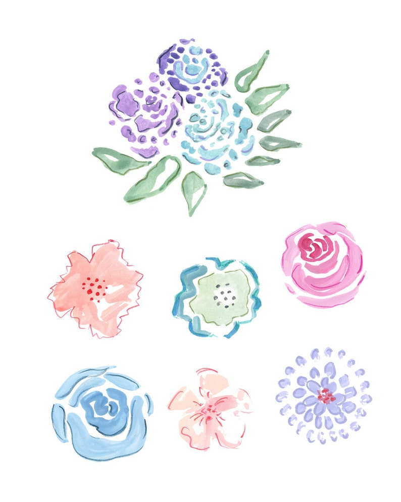 Floral Garlands Clip Art Flowers Clip Art Floral Clip Art Watercolor Flowers Watercolor Clip Art Flowers Watercolor Floral Banners