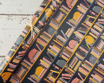 Cat Library Gift Wrap / Wrapping Paper – 3 Sheets
