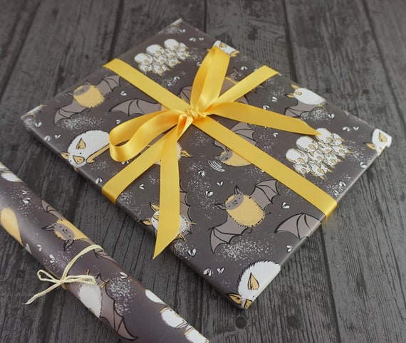 Pipsistrelle & Honduran Bat Spooky Patterned Gift Wrap / Wrapping Paper - 3 Sheets