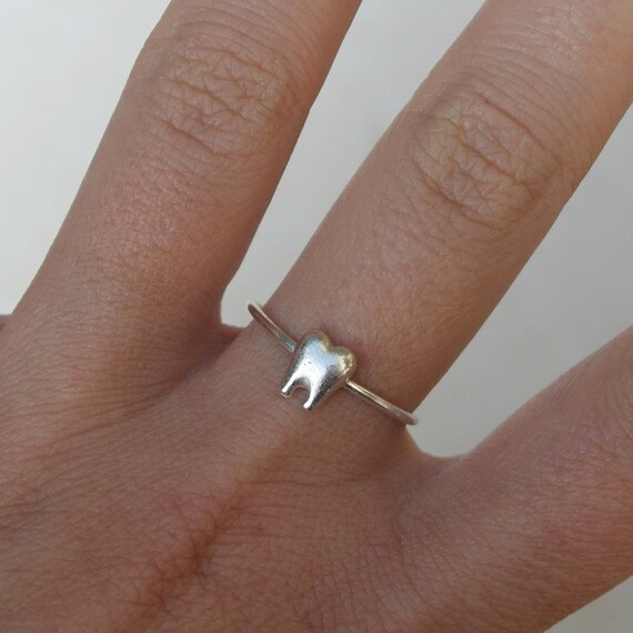 Tooth Ring in Sterling Silver Minimal Ring Handmade Jewelry Etsy