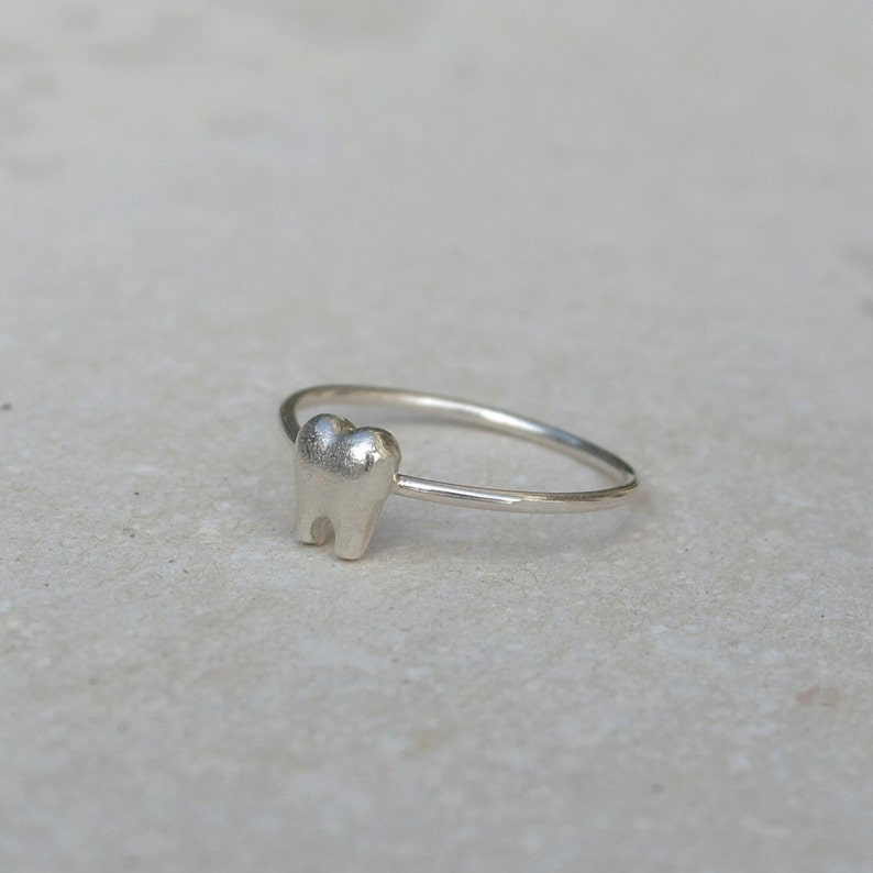 Tooth Ring in Sterling Silver Minimal Ring Handmade Jewelry Etsy