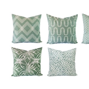 Soft Green Pillow Covers - Succulent Green and White Throw Pillows - Decorative Pillows - Euro Sham - Lumbar Pillow 18 x 18 16 x 16 20 x 20