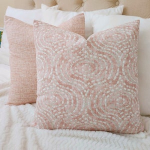 One Blush Pink Pillow Cover, Decorative Pillow Cover, Modern Pillow Cover, Custom Pillow Sham, Geometric Pillow Trellis 20 x 20 16 x 24 Sham