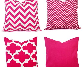 hot pink couch pillows
