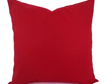 red sofa pillows