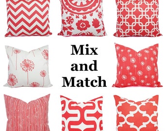 Coral Throw Pillows Etsy