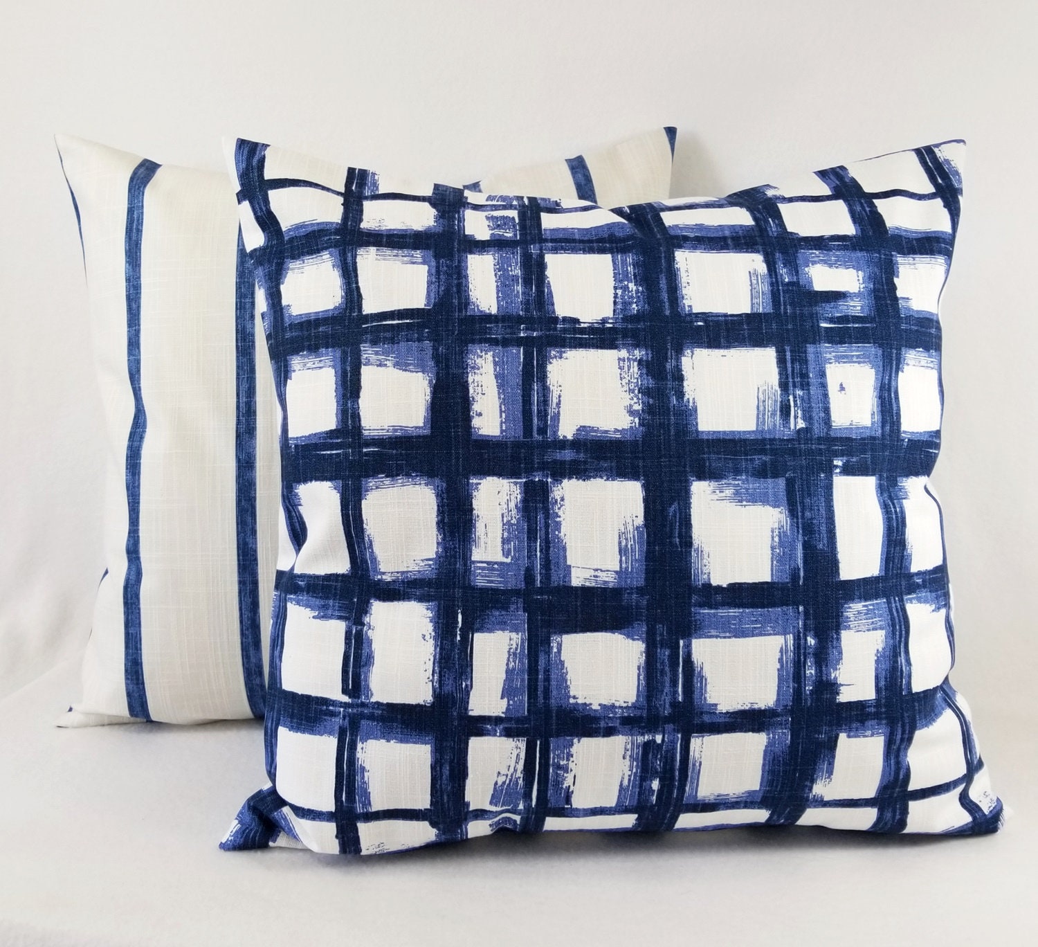 One Dark Blue and White Pillow Cover Blue Pillow Cover Etsy Canada