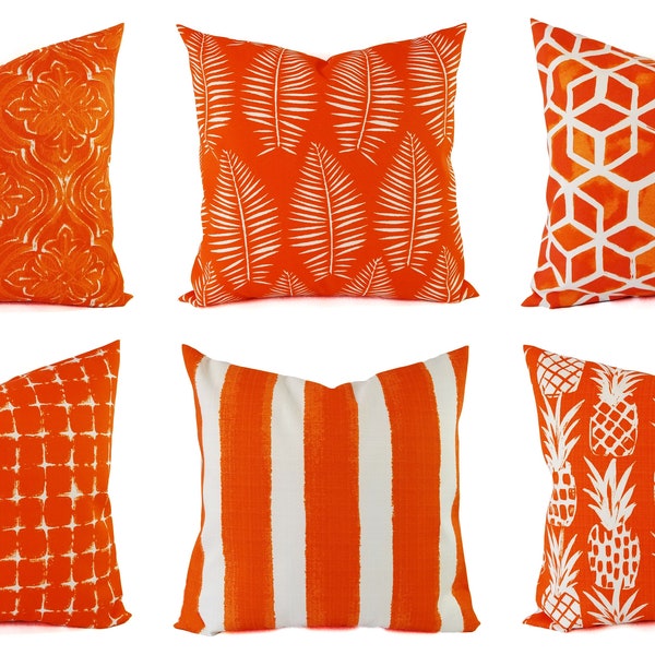 OUTDOOR Pillow Covers - Orange Pillow - Marmalade Pillow Cover - Patio Pillow - Orange Outdoor Pillow - Geometric Pillow - Pineapple Pillow