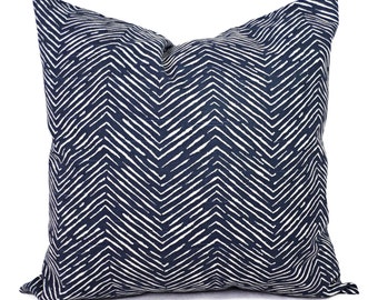 Blue Decorative Pillow Covers - Two Navy Chevron Throw Pillow Covers - Navy Chevron Pillow - Navy Accent Pillows - Decorative Pillow