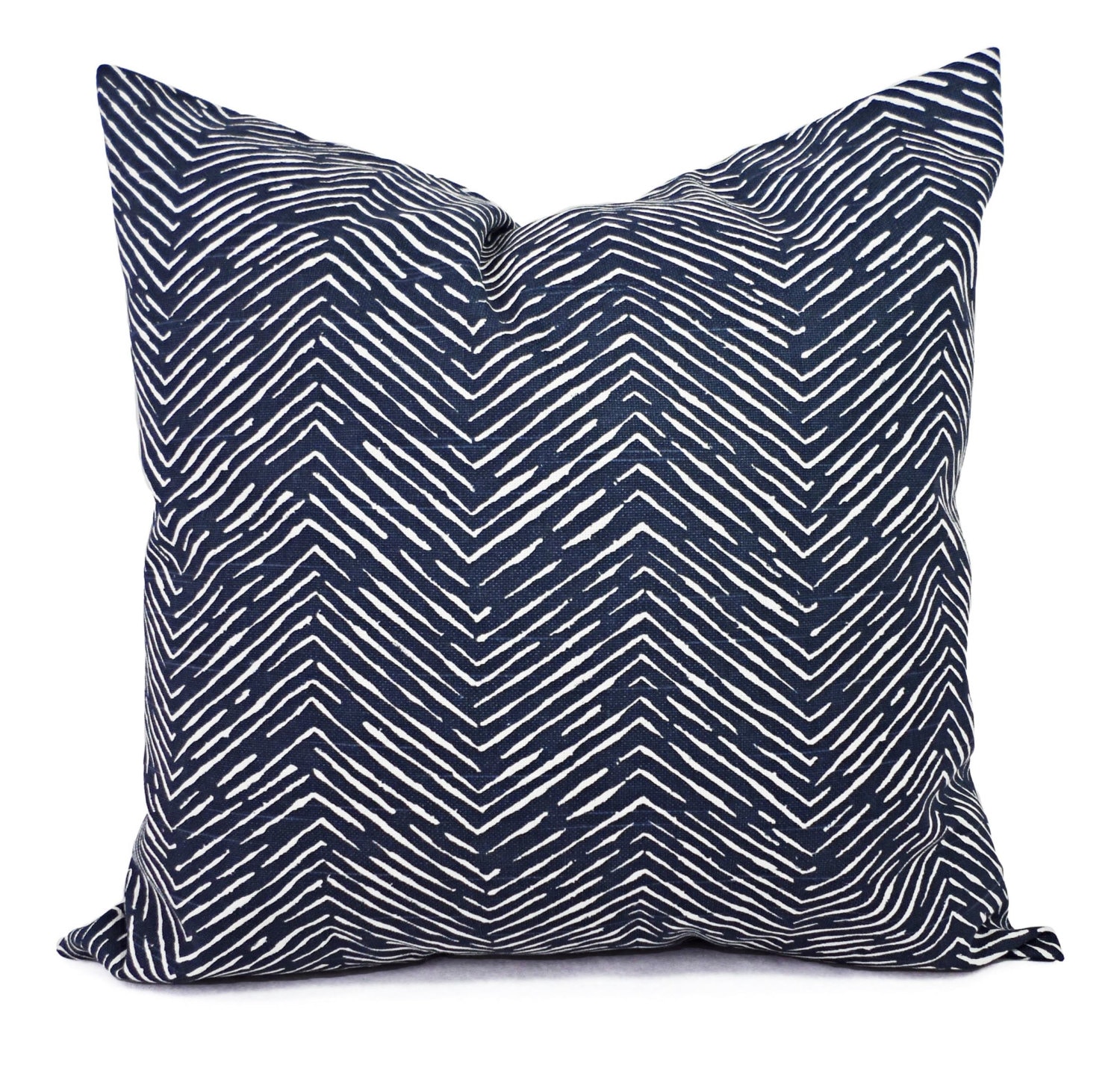 Blue Decorative Pillow Covers Two Navy Chevron Throw Pillow Etsy