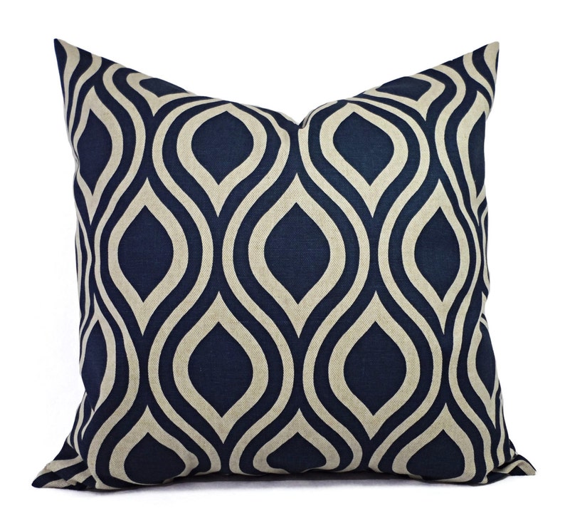 Clearance Blue Decorative Pillow Covers Navy Trellis Pillow Etsy