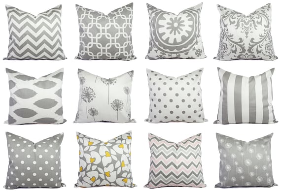 grey throw pillows