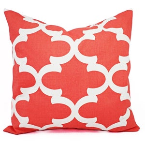 Coral Pillow Cover Coral Throw Pillow Decorative Pillows Coral Accent Pillow Coral Pillows Coral Lumbar Pillow Coral Euro Sham image 9