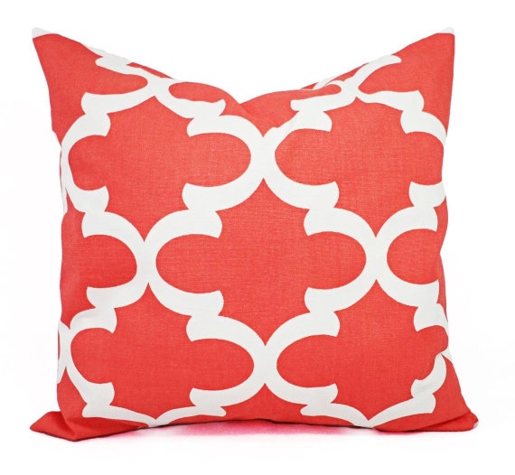 One Coral Pillow Cover Coral Throw Pillow Decorative Pillows Coral Accent Pillow Coral Pillows Coral Lumbar Pillow Coral Euro Sham Etsy