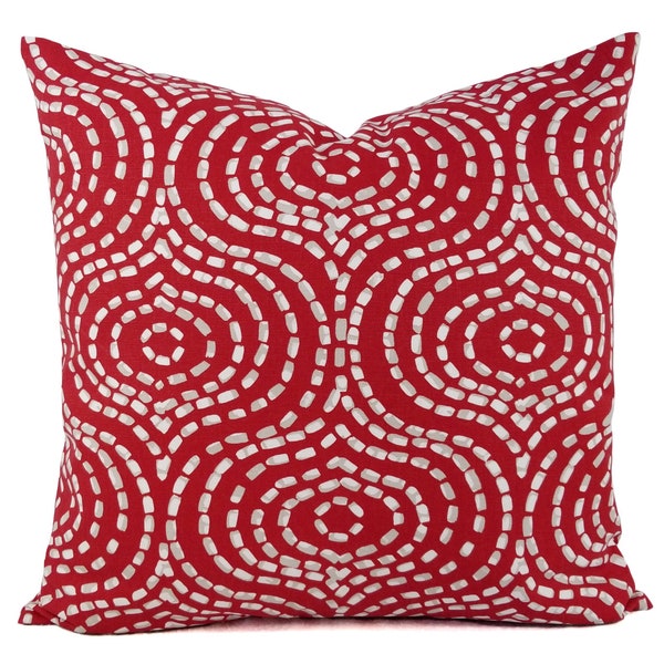 Red Pillow Cover, Geometric Pillow Sham, Red Throw Pillow, Christmas Decor, Red Pillow Sham, Red Euro Sham, 20 x 20 Cover 24 x 24 Sham