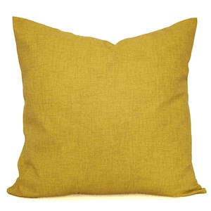 Two Deep Yellow Throw Pillow Covers, Two Spice Yellow Decorative Pillow Covers, Yellow Solid Pillow Covers, Yellow Lumbar Pillow Euro