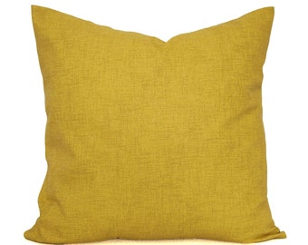 One Deep Yellow Throw Pillow Cover, Two Spice Yellow Decorative Pillow Covers, Yellow Solid Pillow Covers, Yellow Lumbar Pillow Euro