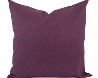 Solid Purple Pillow Cover - Purple Pillow Cover - Linen Pillow Cover - Solid Plum Pillow - Custom Decorative Pillow - 16 x 16 Pillow 18 x 18