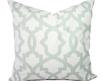 CLEARANCE Soft Green Decorative Pillow Cover - Green Throw Pillow Cover - Trellis Pillow - Artichoke Green Pillows - Decorative Pillow