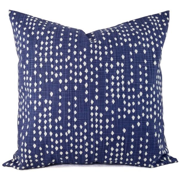 Two Dark Blue Pillow Covers, Indoor Polka Dot Pillow, Blue Throw Pillow Sham, Navy Pillow Cover, Blue Couch Pillow, 16 x 16 18 x 18 20 x 20