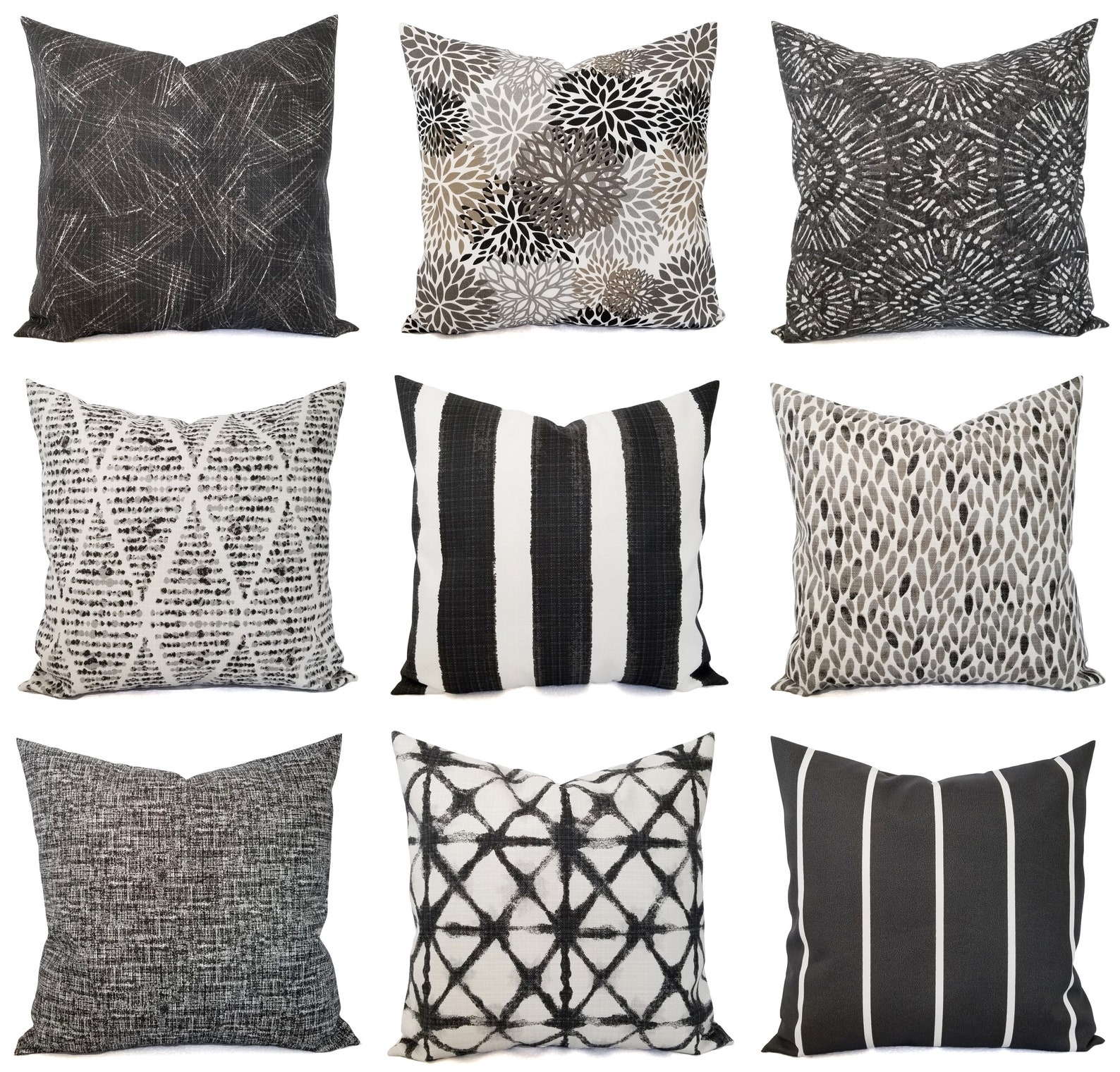 OUTDOOR Dark Grey Pillow Covers Grey Pillows Grey Pillow Etsy