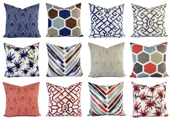 Red and blue pillows