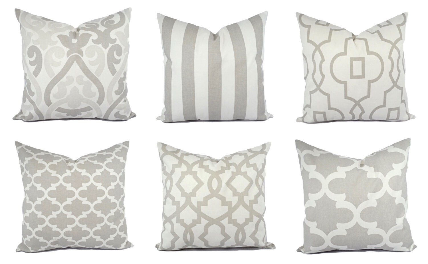 Two Grey Pillow Covers Two Grey Throw Pillows Grey Etsy