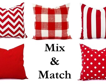 red throw cushions