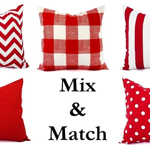 Red Pillow Covers Decorative Throw 