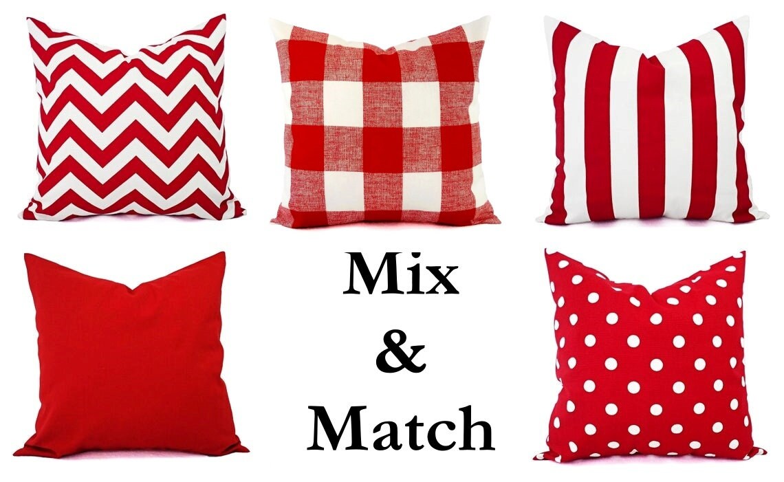 red decorative pillows for sofa