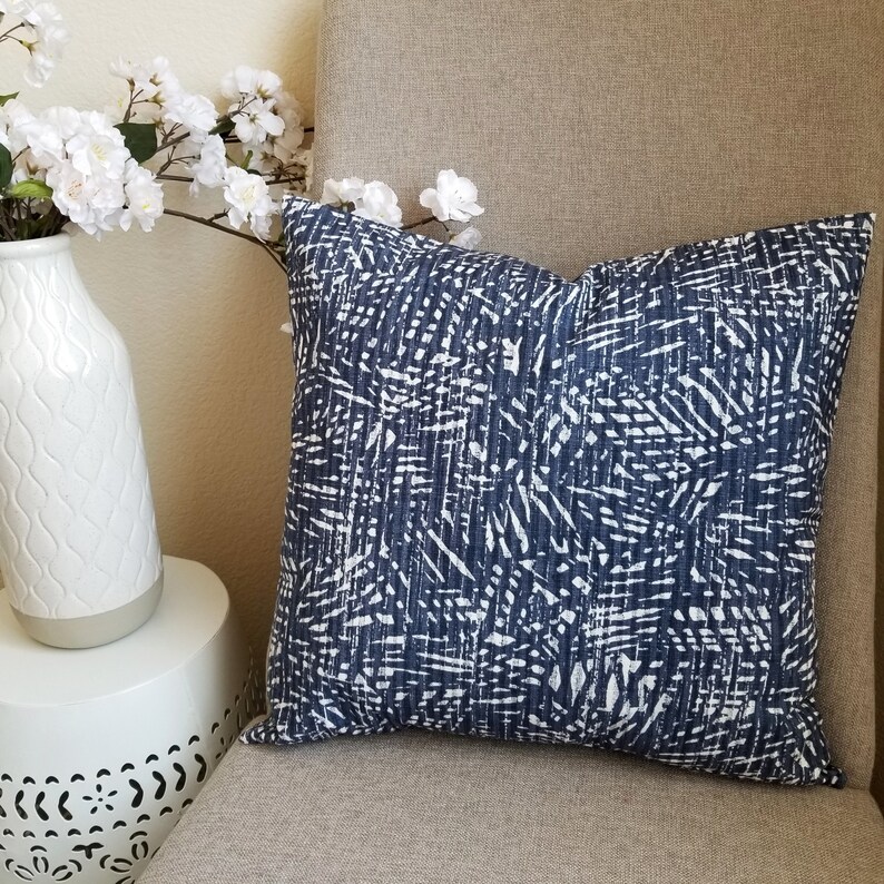 Two Blue Pillow Covers Blue White Pillow Covers Custom Etsy