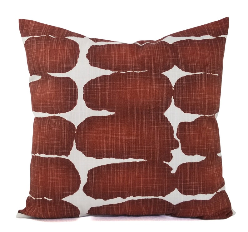 One Decorative Pillow Red and White Pillow Cover Brick Red Etsy