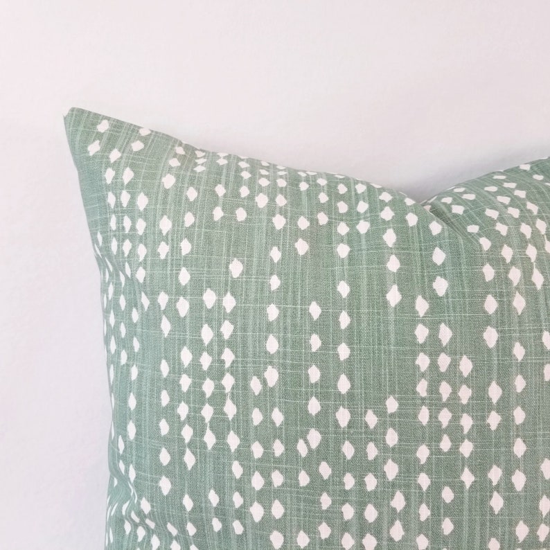 Two Soft Blue Green Decorative Pillow Covers Cream and Green Etsy