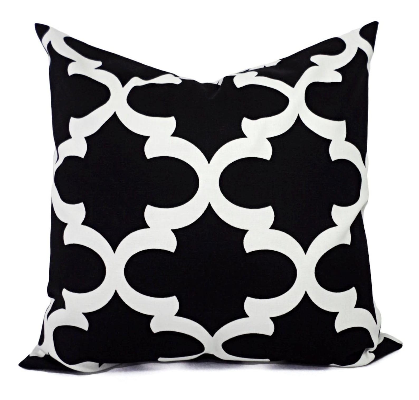 Decorative Pillows Two Black Quatrefoil Pillow Covers Etsy