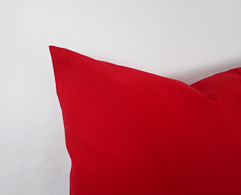 Solid Red Pillow Cover Dark Red Pillow Cover Linen Pillow Etsy