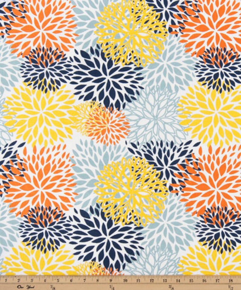 Orange Blue Pillow Cover Orange Pillow Cover Floral Etsy
