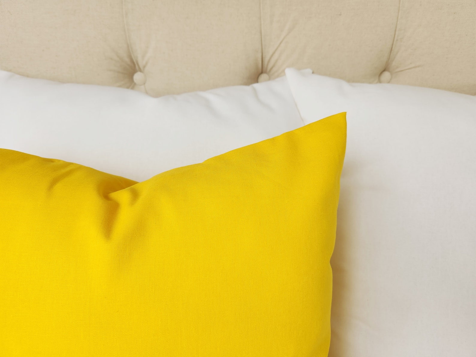 One Solid Yellow Pillow Cover Deep Yellow Pillow Sham Etsy